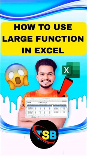 How to Use LARGE Function in Excel | Tips and Tricks 🔥😉 #thesanbytes