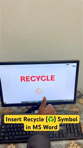 Insert Recycle (♻) Symbol in MS Word #shorts #shortsfeed