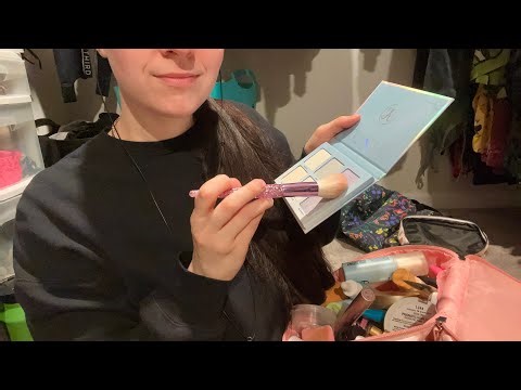 ASMR Friend Does Your Makeup | Rummaging and Brushing Sounds