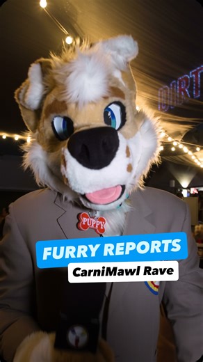 Cables News on Instagram: "Reef reports live from CarniMAWL in Commerce, CA. #furry #furryfriend #furrycommunity #furryrave #fursuit Report for Me"