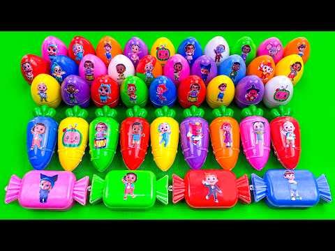 Cocomelon Slime🌈 Finding Surprise Slime Eggs & Carrot, Candy with JJ & Pinkfong! Satisfying ASMR