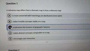 A reference map differs from a thematic map in that a reference... | Filo