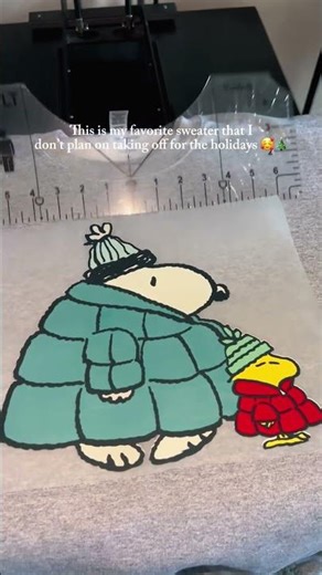 My FAVORITE Holiday Sweater 🐶🎄 | Viral Snoopy Puffer Print Using DTF Transfers!