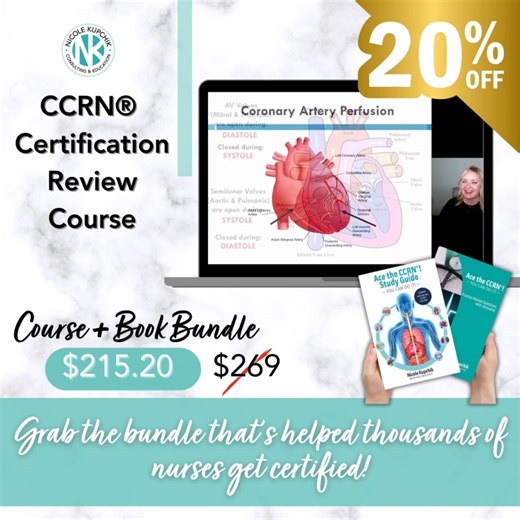 1.9K views | Save & Start Studying With Me! Use code: ANNIV20 to save 20% on the Ultimate CCRN Study Bundle- Proven results to help you pass on exam day! | Nicole Kupchik Consulting & Education | Facebook