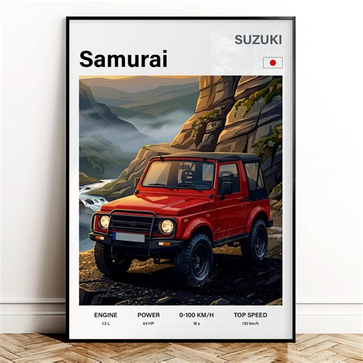 Suzuki Samurai Poster Wall Art | Japanese Offroad Decor | Gift for Him Print - Etsy