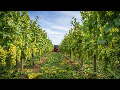Green Grape Vine Industrial Process | From Propagation to Mechanical Harvest, Sorting & Cold Storage