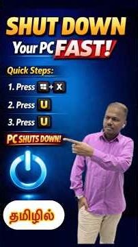 Shortcut Key to Shutdown Laptop in Tamil | Laptop Shutdown Shortcut Key #shutdown #keyboardshortcuts