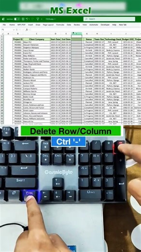Astuce MS Excel : insérer ou retirer des lignes et des colonnes facilement a travers ce reccourci