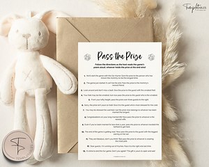 Pass the Prize Game, Baby Shower Games, Printable Baby Shower Template, Pass the Gift Game, Gender Neutral, Minimalist, Boho, Woodland Theme - Etsy