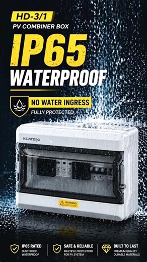 HD-3/1 PV Combiner Box | IP65 Waterproof Test – No Water Ingress