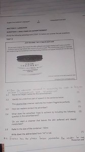 SECTION C: LANGUAGEQUESTION 3: ANALYSING AN ADVERTISEMENTSt... | Filo