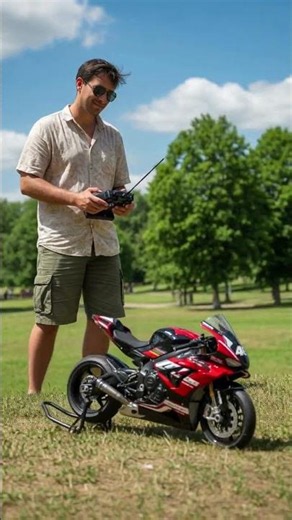 🔥 RC Motorcycle Going FULL THROTTLE in the Park! This Thing FLIES 😱