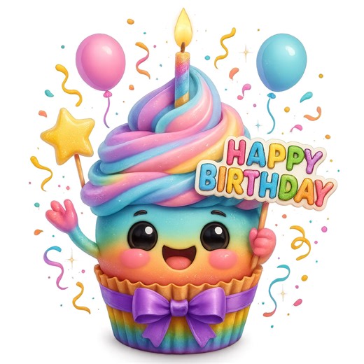 Watercolor Birthday Cupcake Kids Clipart Bundle: 12 PNG Digital Download, Commercial Use - Etsy