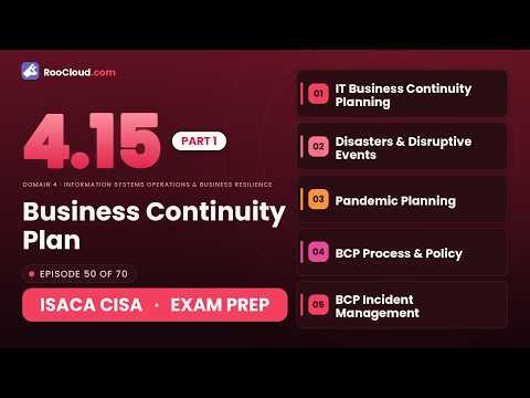 ISACA CISA 4.15 - Business Continuity Plan (Part 1 of 2) - Exam Prep