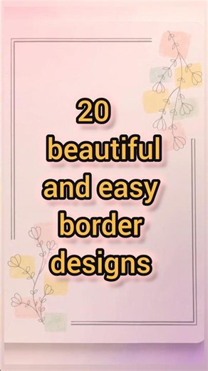 20 Easy School Project Border Designs|Assignment Border Ideas | Project File Decoration #frontpage