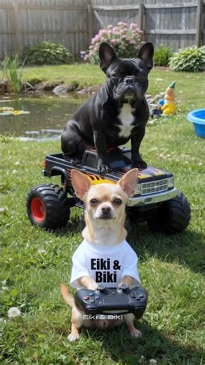 Biki Trusted Eiki 💦 Big Mistake 😂 #funnydogs #chihuahua #pitbull #petlover #eikiandbiki