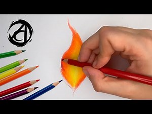 🔥 HOW TO DRAW FIRE WITH COLORED PENCILS - Step by step