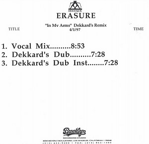 Erasure - In My Arms (Dekkard's Remix)