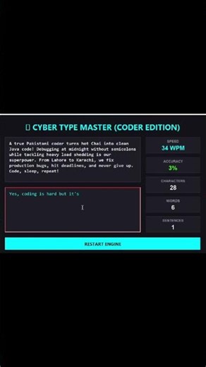 Java project for beginners | Typing speed checker with words character and sentence counter #best