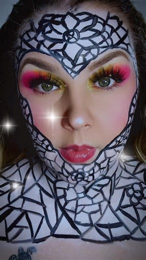 Colouring outside the lines 🎨🖌️ Stained glass inspired Makeup✨ #creativemakeup #fypviral #makeup
