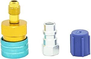 R1234YF To R134A Low Side Quick Coupler Adapter, R134a Adapter Car Air-conditioning Fitting Connector Refrigerant Can Compatible Valve Tool, R134a Refrigerant for Car Air-Conditioning AC Charging