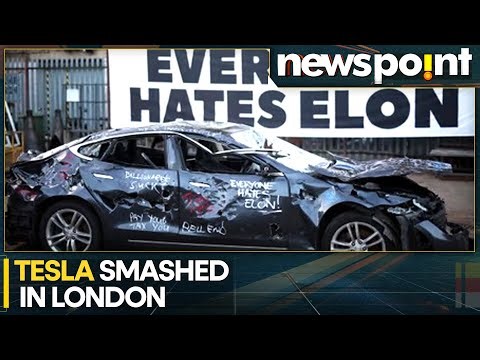 Tesla Smashed In London Protest Against Elon Musk And Trump Ties | World News | WION Newspoint