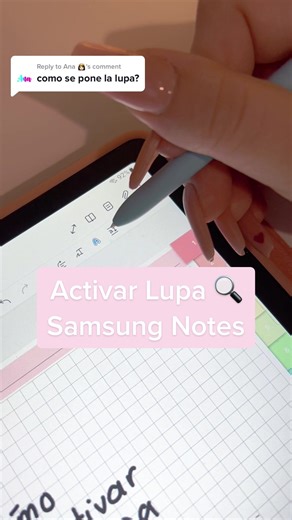 Replying to @Ana 👸🏻 Tutorial Samsung Notes: Como activar la lupa 🔍 #samsung#samsungnotes#samsungtutorials#samsunguser#digitalplanner#digitalplanning#s6lite#samsungnotesapp#digitalplanning#digitalnotetaking#digitalnotes#tutorials#tutorial