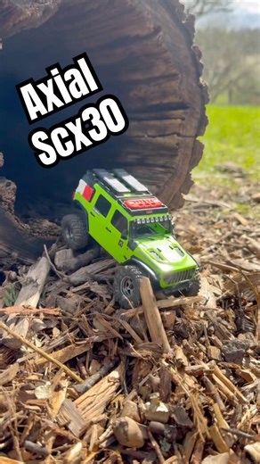 Axial scx30 v Unreal Micro RC Line Through a Hollow Tree Tunnel! #rcoffoad #rcfun #rccar #shorts