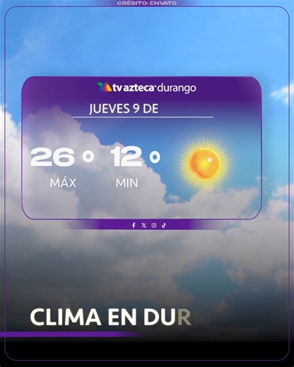 Clima para el día de hoy en #Durango #Noticias | TV Azteca Durango