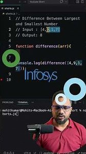 Difference Between Largest & Smallest Number - JavaScript Interview Question #dsa #interview #coding