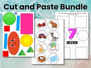 Scissors Practice Bundle, Cut and Paste Letters, Numbers and Shapes Printable - Etsy Australia