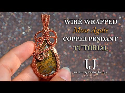 DIY Jewelry Making, copper wire-wrapped Pendant TUTORIAL, Wire-weaving techniques