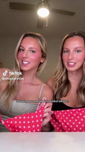 The Candy Kiss bikini along with our new Valentines collection is available now on our TikTok shop! 👙🩷 #twinties #valentinescollection #affordablebikinis #affordableswimwear2026 #twinsisters