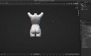 女性躯干在blendr中练习塑形