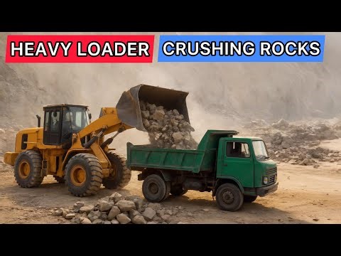 “Heavy Loader Crushing Rocks | Truck Loading Waste Stones”