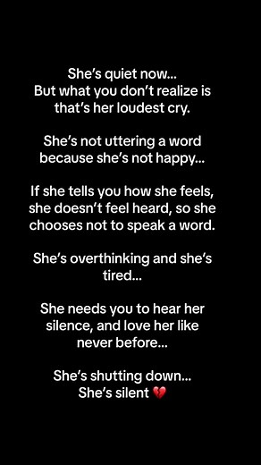 Did you know 80% of woman use silence to express pain? #CapCutVelocity #capcut #facts #quotes #quote #quoteoftheday #relationship #relationships #relationshipquotes #advice #love #marriage #broken #hurt