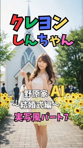 【㊗️100万回再生】AIでクレヨンしんちゃん実写～野原家結婚式編～#ai #クレヨンしんちゃん#実写#shorts #アニメ#anime