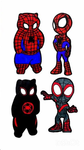 Spidey - Spider-man: 4 Styles #spiderman #drawing #art #howtodraw #coloring #short #art