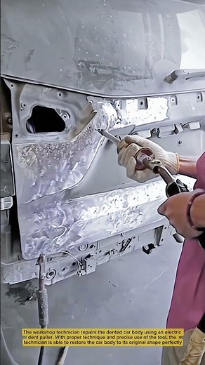 Restoring Car Body with Electric Dent Puller- Good tools and machinery in daily work