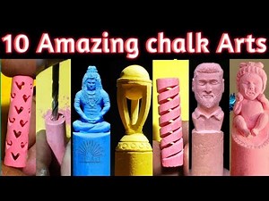 10 amazing chalk arts video, original creation #chalkart #beginnersart #chalkcarving #simpleart