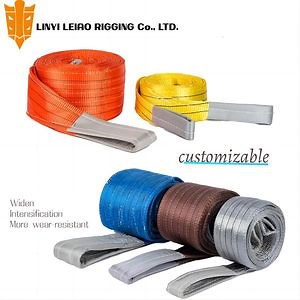 [Hot Item] 1t-5t Double Flat Eye to Eye 100% Polyester Webbing Sling for Industrial Lifting Objects