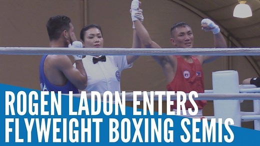 WATCH: Rogen Ladon of the Philippines barged into the semifinals after taking a majority decision win (4-1) over Indonesia’s Aldoms Sugoro in men’s boxing flyweight division in the 2019 Southeast Asian Games Thursday at PICC Forum. More at: http://inq.news/30thseagames | INQUIRER.net