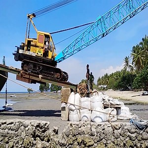 US PH 335 Crawler Crane Unloading Process From Barge | Friendly machines