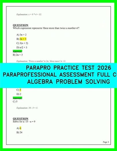 Pass The 2026 ParaPro Math Exam Fast | Full Algebra Problem Solving Course