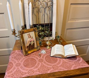 Altar Cloth Catholic Christian Home Pink Rose Advent Laetare Gaudate Liturgical Lent Religious Church Prayer Table Cloth Linen 12.5 X 30” - Etsy