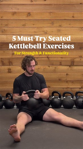 Sit your butt down and try these exercises 🪑 #kettlebell #exercises #functionalfitness #core