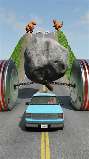 Cars & Cargo Vans vs Chained Hydraulic Crush in the game BeamNG.drive