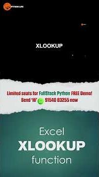 Functions of XLOOKUP in Excel Explained Easy | Lookup Functions | Python Life