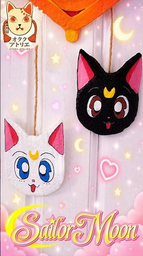 🌙✨ DIY Luna & Artemis 🎀 | Kawaii Sailor Moon Decorations 💖🐱 #sailormoon #セーラームーン