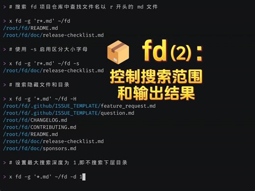📦 fd(2): 控制搜索范围和输出结果